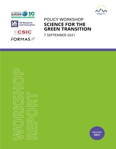 Cover of the Workshop Report Science for the Green Transition