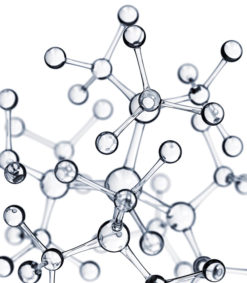 Translucent model of molecular structure