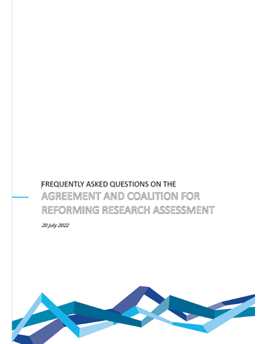 Cover of Frequently Asked Questions on the Agreement and Coalition for Reforming Research Assessment