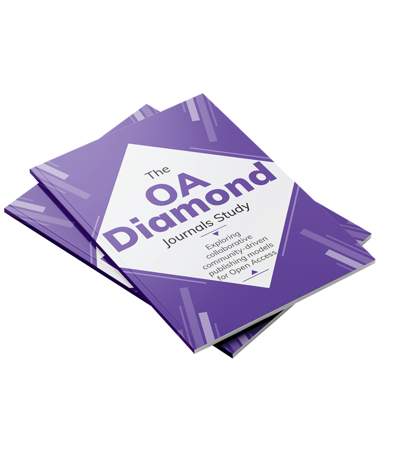 Cover A4-sized document with a purple cover and a white diamond in the centre with the text "The OA Diamond Journals Study""